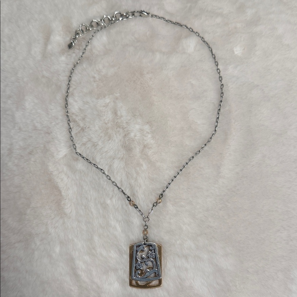 Silver-Tone Floral Pendant Necklace - Women's Jewelry
